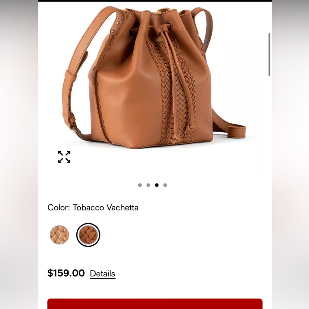 The Sak MSRP $159 Ivy Crochet Leather Bucket Bag in Tobacco Vachetta Purse - Picture 2 of 16